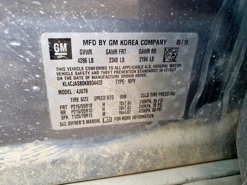 KL4CJASB0KB934420 - 2019 BUICK ENCORE PREFERRED 银色 照片 13