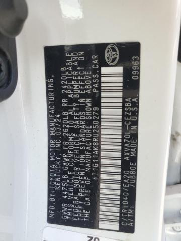 4T1G11AK8RU250279 - 2024 TOYOTA CAMRY SE NIGHT SHADE WHITE photo 13