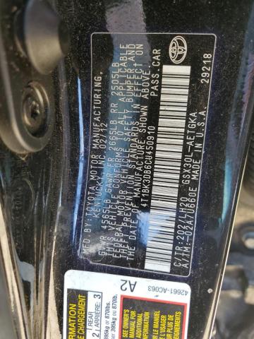 4T1BK3DB6CU450910 - 2012 TOYOTA AVALON BASE Qara foto 12