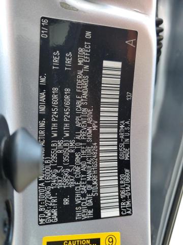 5TDJKRFH1GS248264 - 2016 TOYOTA HIGHLANDER XLE Gümüş foto 13