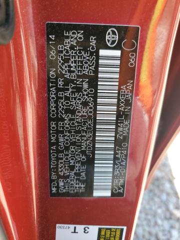 JTDZN3EU2EJ006910 - 2014 TOYOTA PRIUS V RED photo 12