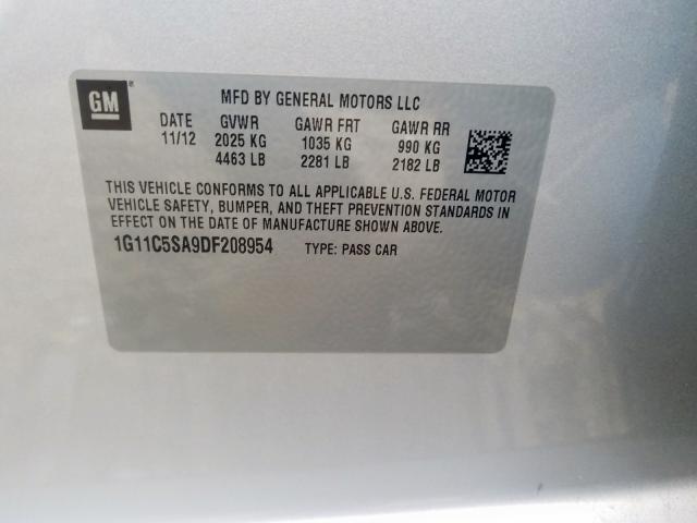 1G11C5SA9DF208954 - 2013 CHEVROLET MALIBU 1LT  照片 10