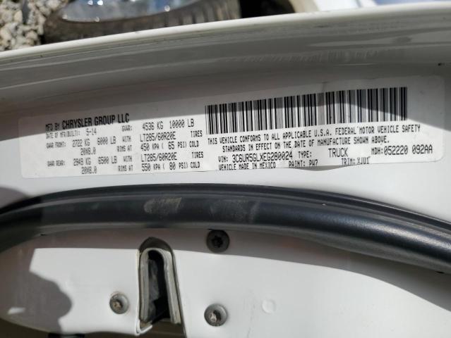 3C6UR5GLXEG280024 - 2014 RAM 2500 LONGHORN თეთრი ფოტო 12