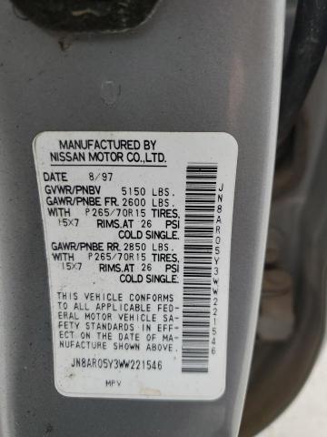 JN8AR05Y3WW221546 - 1998 NISSAN PATHFINDER LE 银色 照片 13
