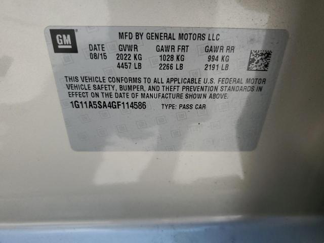 1G11A5SA4GF114586 - 2016 CHEVROLET MALIBU LIM LS ვერცხლისფერი ფოტო 12