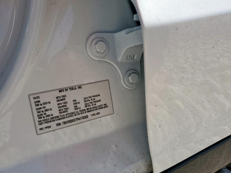 7SAYGDEE7PA178350 - 2023 TESLA MODEL Y WHITE photo 12