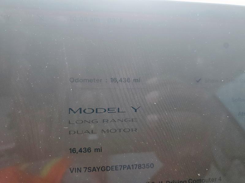 7SAYGDEE7PA178350 - 2023 TESLA MODEL Y WHITE photo 9