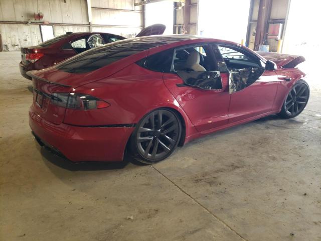 5YJSA1E66MF450798 - 2021 TESLA MODEL S RED photo 3