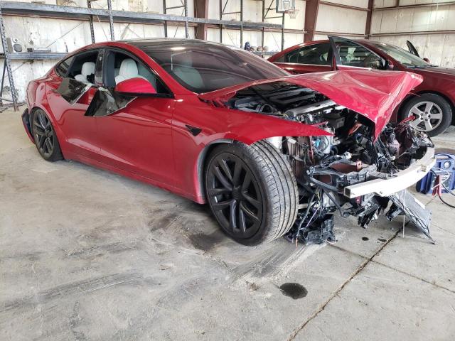 5YJSA1E66MF450798 - 2021 TESLA MODEL S RED photo 4