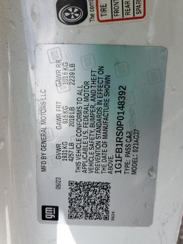 1G1FB1RS0P0148392 - 2023 CHEVROLET CAMARO LS WHITE photo 13