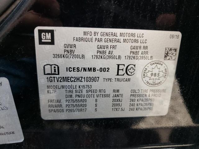 1GTV2MEC2HZ103907 - 2017 GMC SIERRA K1500 SLE BLACK photo 12