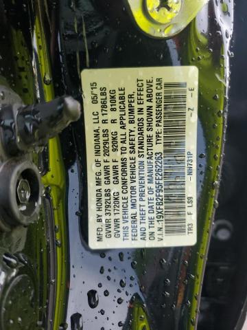 19XFB2F95FE262263 - 2015 HONDA CIVIC EXL BLACK photo 12