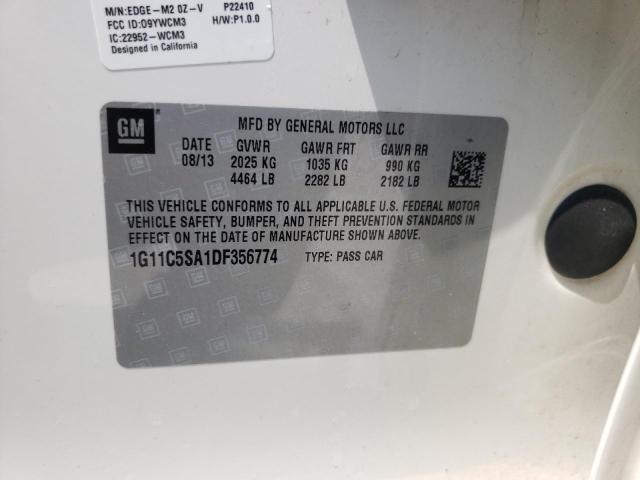 1G11C5SA1DF356774 - 2013 CHEVROLET MALIBU 1LT 白色 照片 12