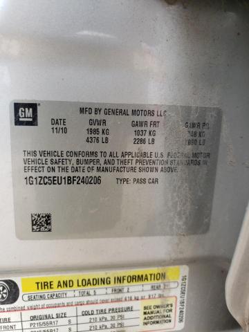 1G1ZC5EU1BF240206 - 2011 CHEVROLET MALIBU 1LT Gümüş foto 12