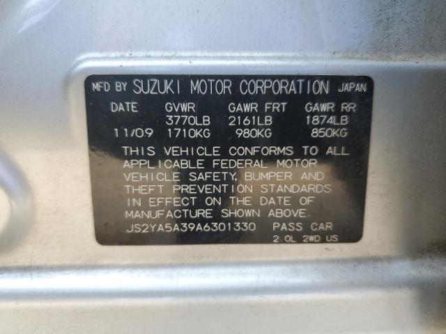 JS2YA5A39A6301330 - 2010 SUZUKI SX4 SILVER photo 12