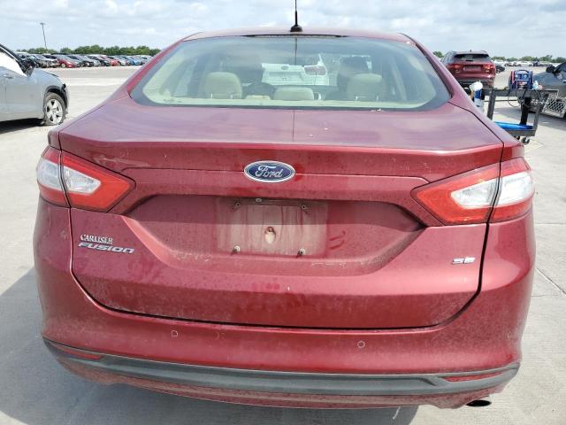 3FA6P0H70GR213800 - 2016 FORD FUSION SE RED photo 6