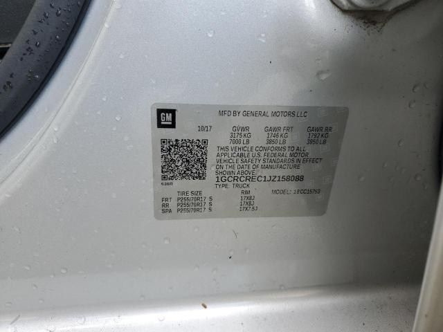 1GCRCREC1JZ158088 - 2018 CHEVROLET SILVERADO C1500 LT 银色 照片 12