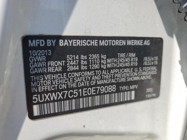 5UXWX7C51E0E79088 - 2014 BMW X3 XDRIVE35I WHITE photo 13