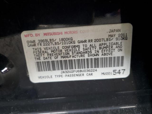 JA32U2FU6BU036224 - 2011 MITSUBISHI LANCER ES/ES SPORT BLACK photo 12