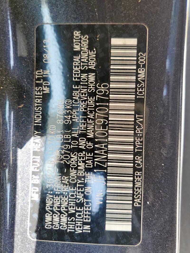 JF1ZNAA10E9701796 - 2014 TOYOTA SCION FR-S BLACK photo 12