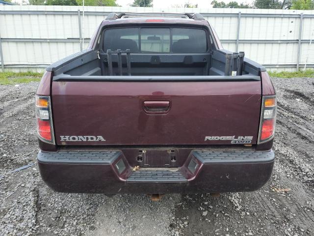 2HJYK16407H518530 - 2007 HONDA RIDGELINE RTS BURGUNDY photo 6