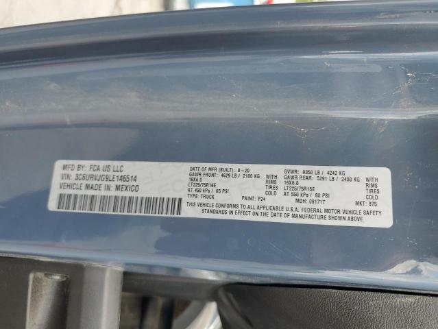 3C6URVJG9LE146514 - 2020 RAM PROMASTER 3500 HIGH ნაცრისფერი ფოტო 14