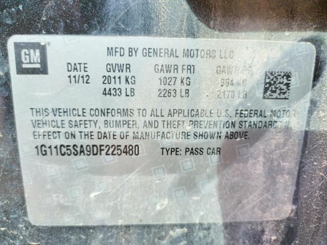 1G11C5SA9DF225480 - 2013 CHEVROLET MALIBU 1LT BLUE photo 10