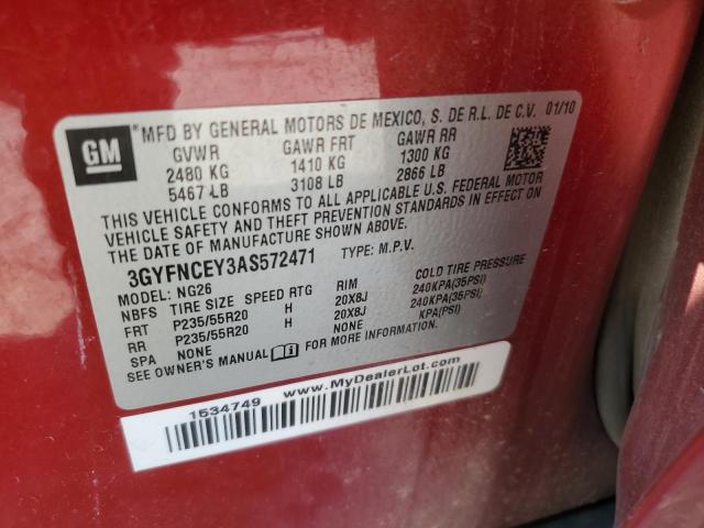 3GYFNCEY3AS572471 - 2010 CADILLAC SRX PREMIUM COLLECTION RED photo 13