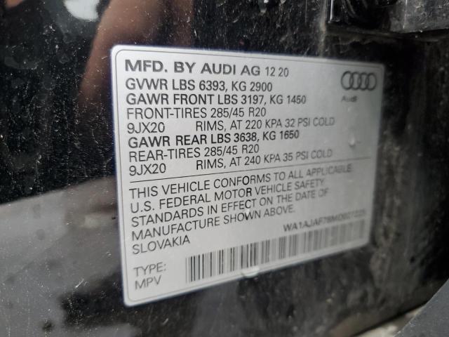 WA1AJAF78MD027225 - 2021 AUDI Q7 PREMIUM Чорний фото 13