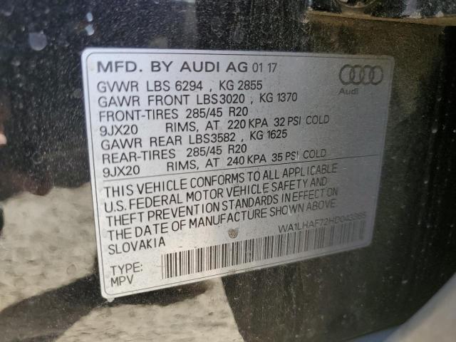 WA1LHAF72HD043365 - 2017 AUDI Q7 PREMIUM PLUS أسود صورة 13