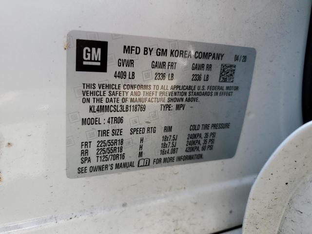 KL4MMCSL3LB118769 - 2020 BUICK ENCORE GX PREFERRED WHITE photo 13