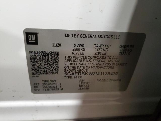 5GAERBKW2MJ125429 - 2021 BUICK ENCLAVE ESSENCE 白色 照片 14