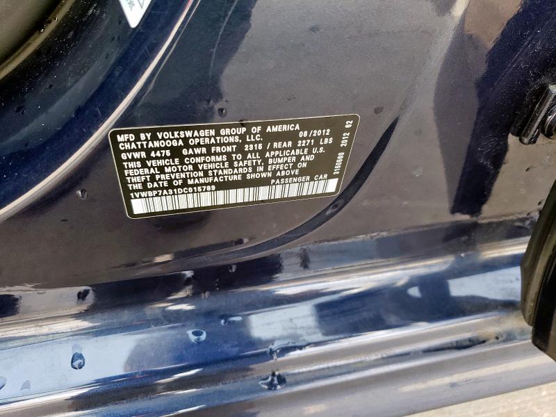 1VWBP7A31DC015789 - 2013 VOLKSWAGEN PASSAT SE BLUE photo 12