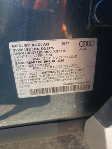 WA1BNAFY4J2043527 - 2018 AUDI Q5 PREMIUM PLUS 蓝色 照片 14