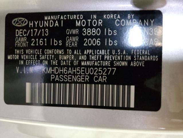 KMHDH6AH5EU025277 - 2014 HYUNDAI ELANTRA CO GS GRAY photo 12