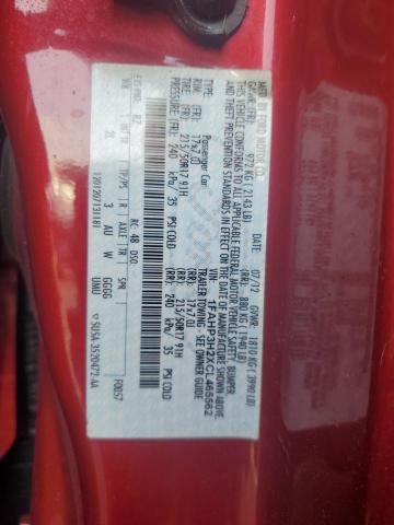 1FAHP3H2XCL465562 - 2012 FORD FOCUS SEL RED photo 12