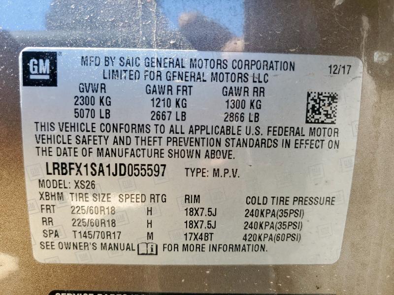 LRBFX1SA1JD055597 - 2018 BUICK ENVISION ESSENCE بني صورة 13