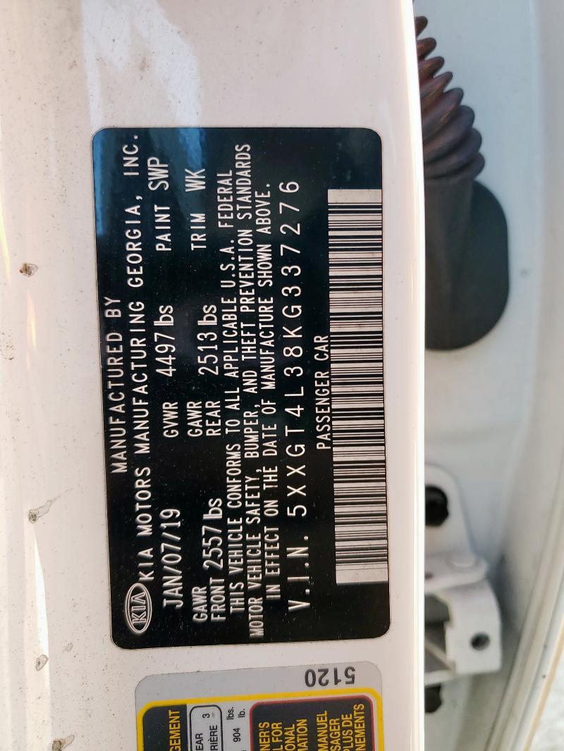 5XXGT4L38KG337276 - 2019 KIA OPTIMA LX WHITE photo 13