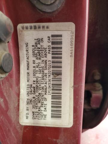 1Y1SK5367RZ070213 - 1994 GEO PRIZM BASE RED photo 12