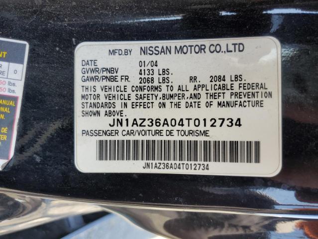 JN1AZ36A04T012734 - 2004 NISSAN 350Z ROADSTER BLACK photo 12