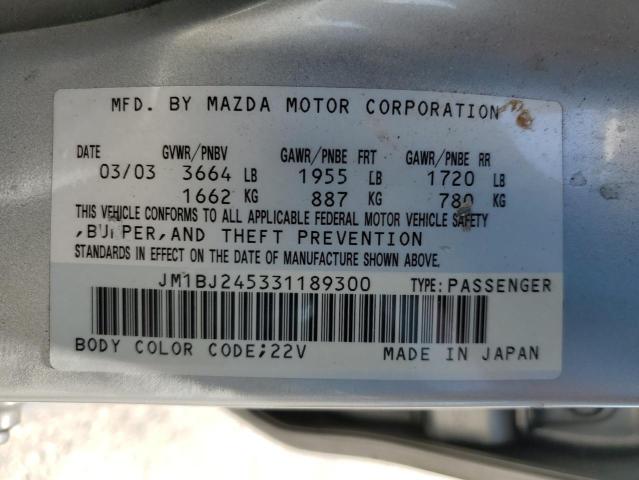 JM1BJ245331189300 - 2003 MAZDA PROTEGE PR5 银色 照片 12