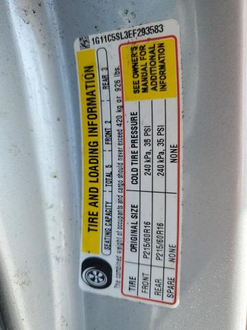 1G11C5SL3EF293583 - 2014 CHEVROLET MALIBU 1LT SILVER photo 12