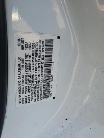 5FNRL38457B013233 - 2007 HONDA ODYSSEY EX WHITE photo 13