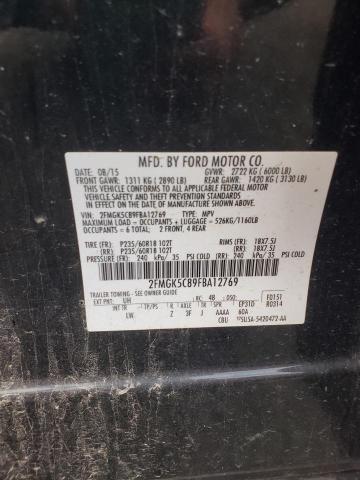 2FMGK5C89FBA12769 - 2015 FORD FLEX SEL 黑色 照片 13