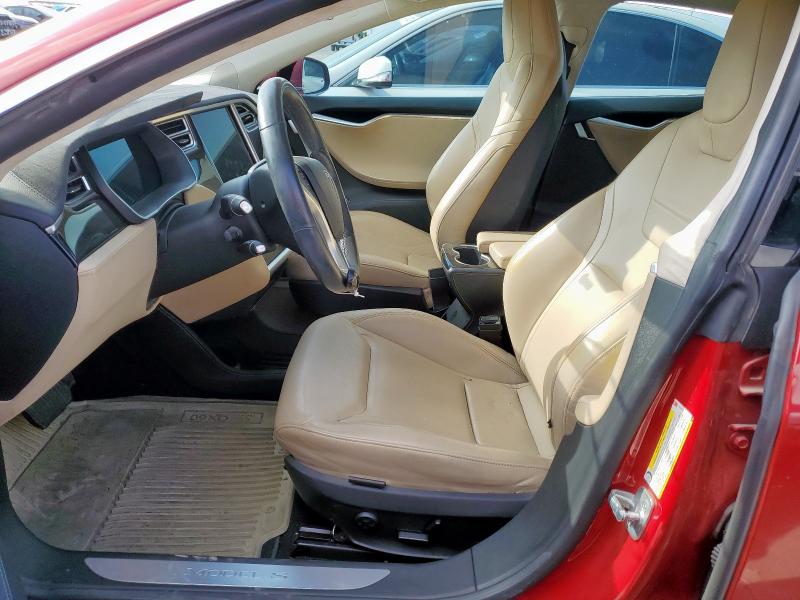5YJSA1E25FF103267 - 2015 TESLA MODEL S RED photo 7
