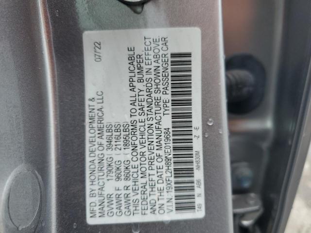 19XFL2H89NE019684 - 2022 HONDA CIVIC SPORT 银色 照片 13