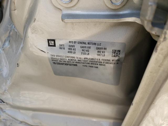 1G1ZE5ST3GF327988 - 2016 CHEVROLET MALIBU LT SILVER photo 13