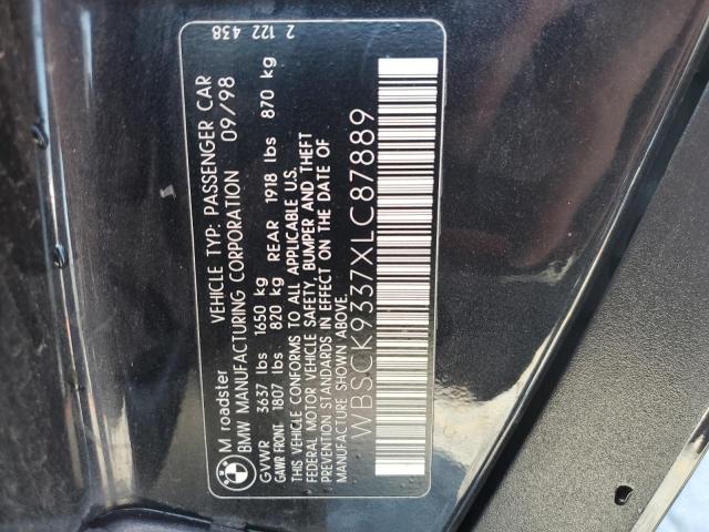 WBSCK9337XLC87889 - 1999 BMW M ROADSTER BLACK photo 13