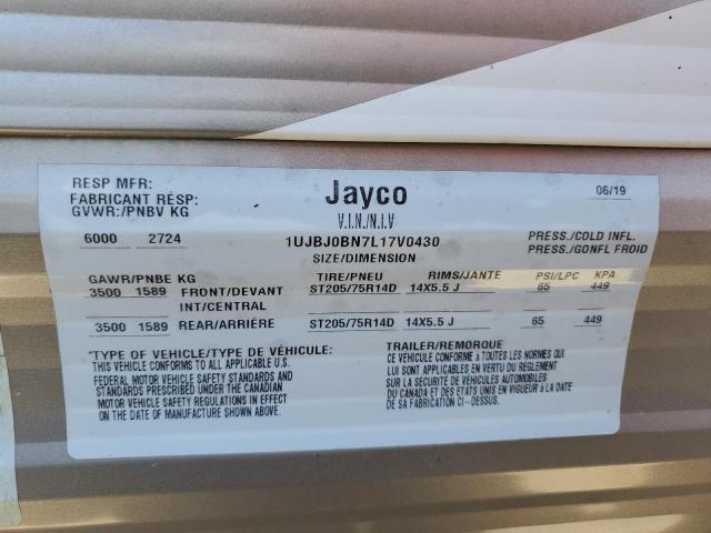 1UJBJ0BN7L17V0430 - 2020 JAYCO JAY FLIGHT WHITE photo 10