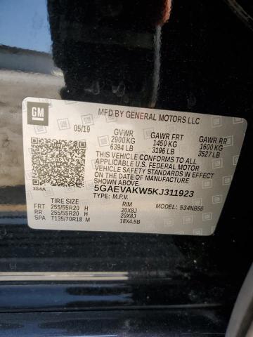 5GAEVAKW5KJ311923 - 2019 BUICK ENCLAVE ESSENCE შავი ფოტო 13